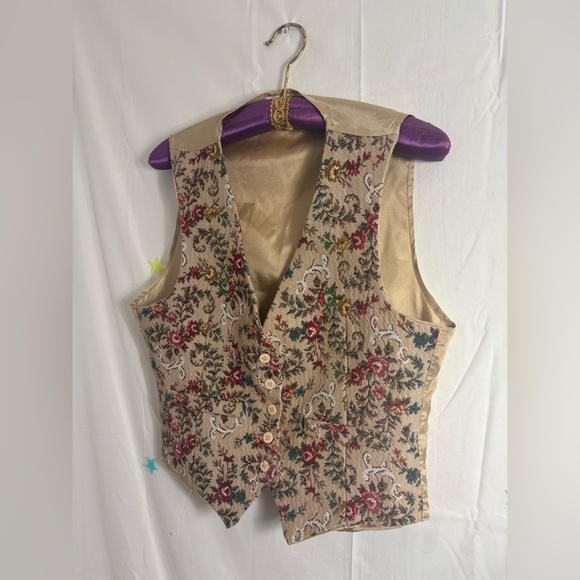 VTG Cottage core Cotton Blend Textured Button Down Vest Women’s Size M - Picture 3 of 13